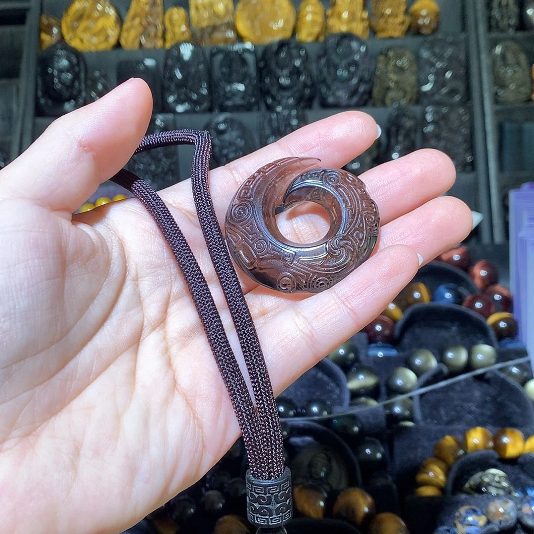 黑曜岩颈饰未镶嵌很*定制