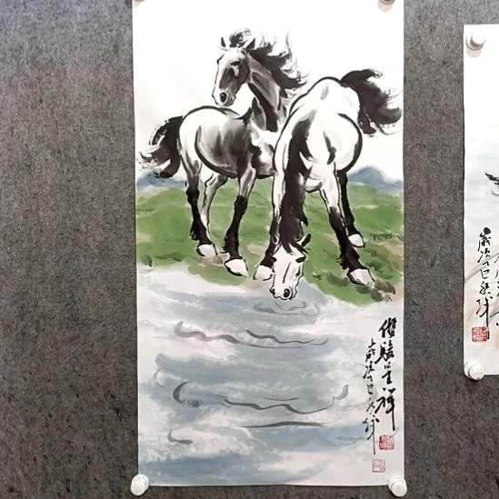 国画手绘国画马到成功