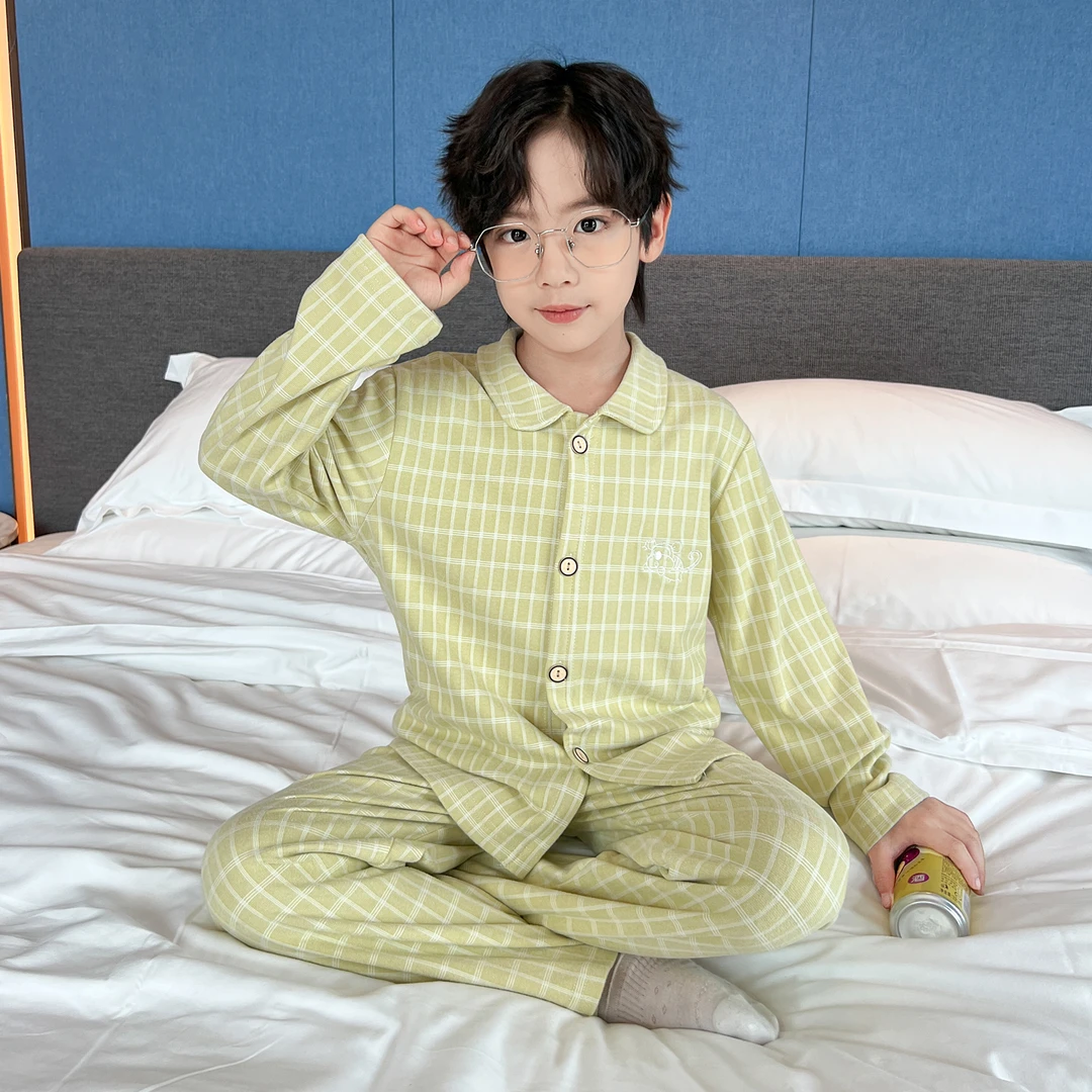 童装男童睡衣套装家居服2025新款大童德绒秋衣秋裤冬款保暖中大童