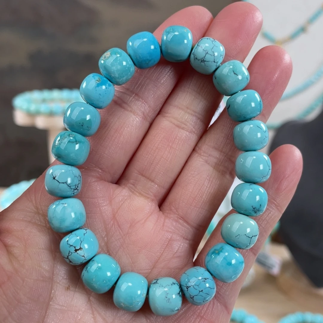 绿松石未镶嵌套链9+精品老型手串