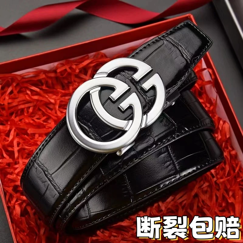 【开裂包换】高档皮带男士新款帅气个性百塔自动扣男士牛皮腰带礼盒