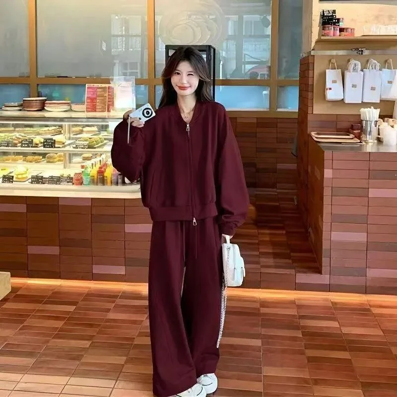 胖MM300斤时尚休闲运动卫衣宽松套装春秋慵懒女阔腿裤减龄两件套