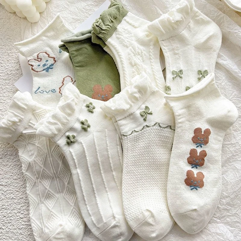袜子女短袜春夏季白色薄款网红可爱日系花边学生浅口低帮ins潮袜