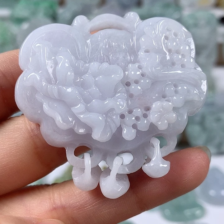 翡翠未镶嵌颈饰花开富贵如意福利
