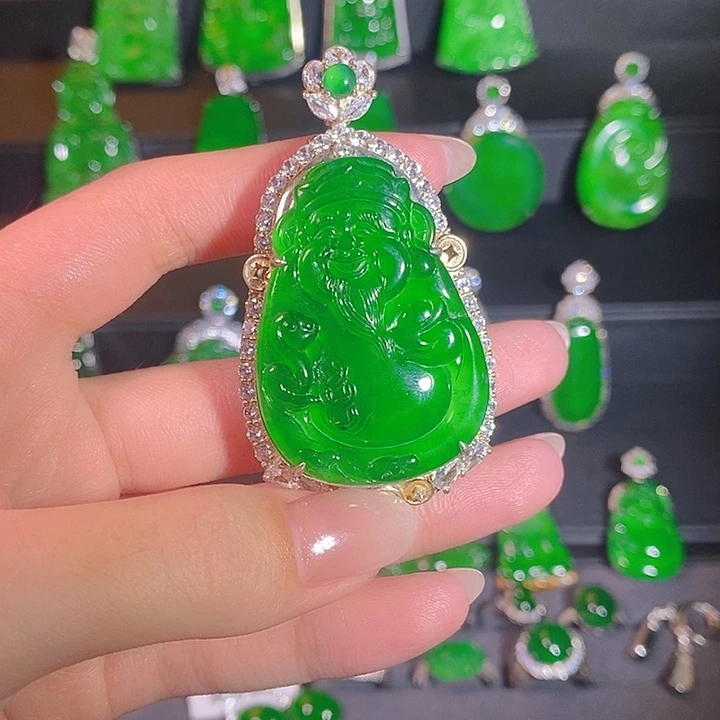 翡翠银S925镶嵌颈饰