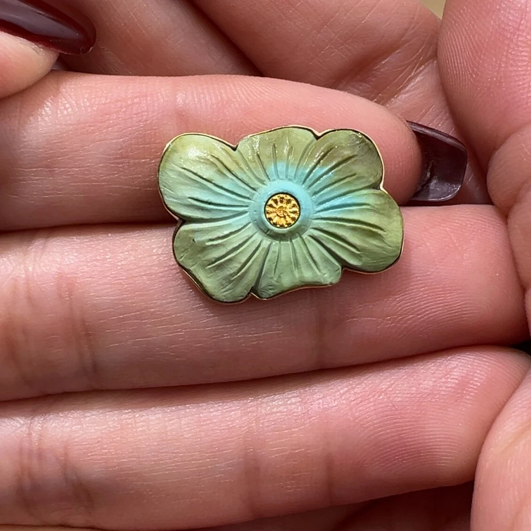 绿松石配件18K金镶嵌配件