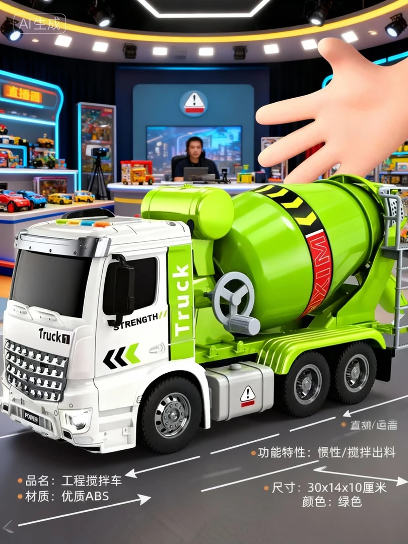 大号水泥车搅拌车可出料工程车益智惯性汽车儿童玩具男孩1-3岁