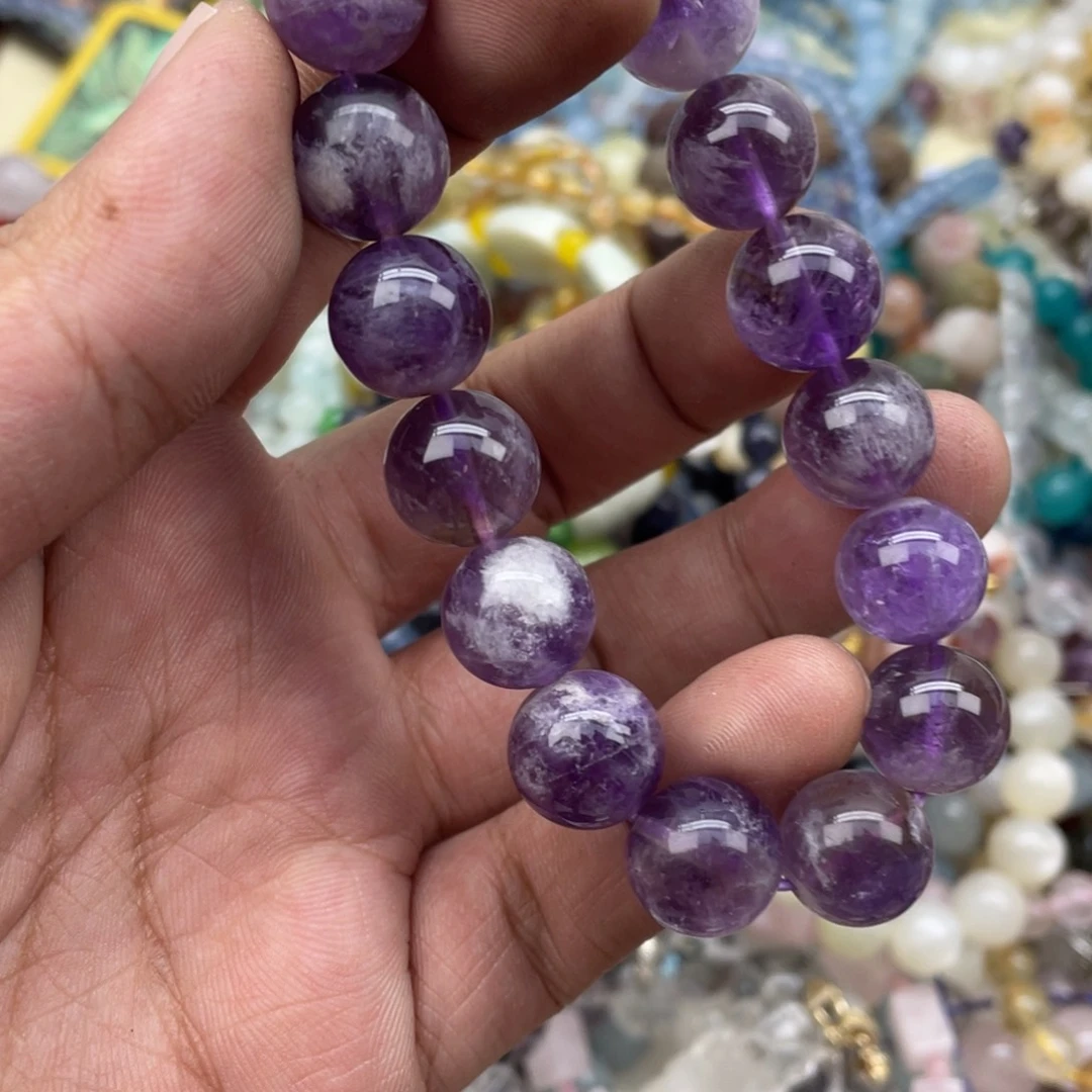 银S925镶嵌手链烟晶