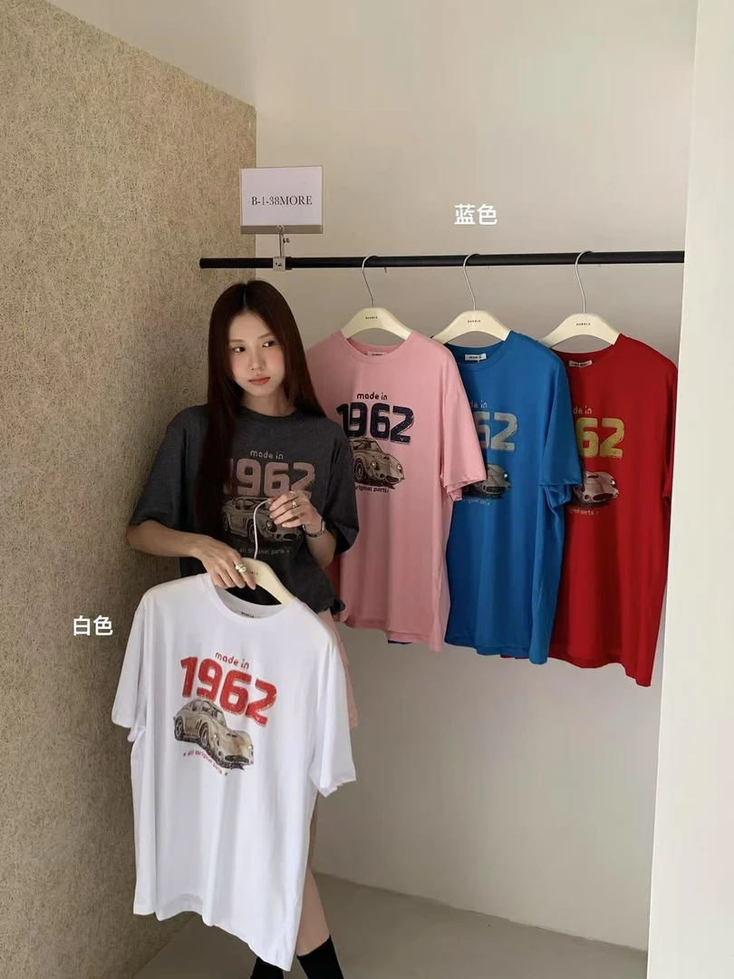 【NO退NO换】美式复古汽车印花短袖T恤109