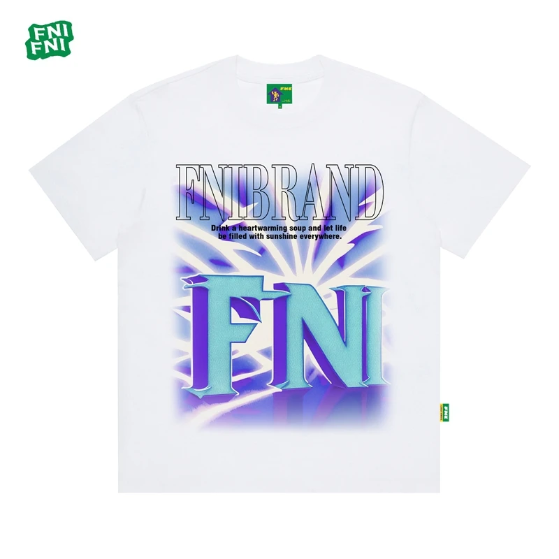 FNI绿标系列（发光基础）圆领纯棉男女同款t恤美式短袖夏新款直喷