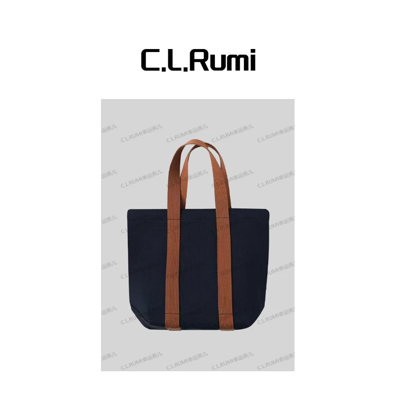 【rumi小店】“旧时光”25秋冬拼色休闲百搭刺绣可折叠单肩包7167pj