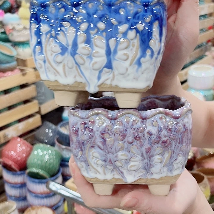 有孔.凑单10元陶瓷花盆发货！