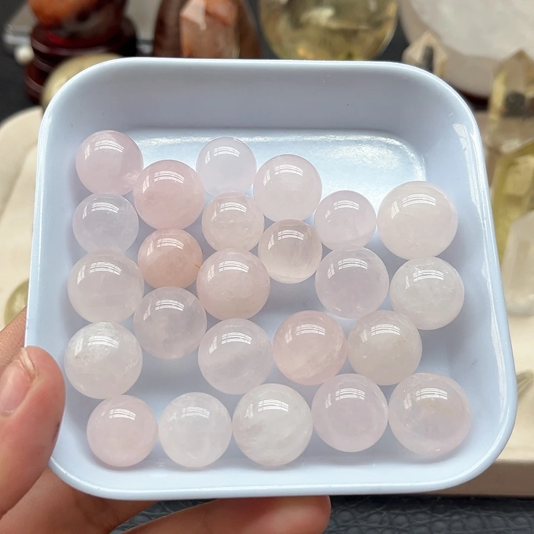 水晶珠宝半成品未镶嵌53 粉水晶球