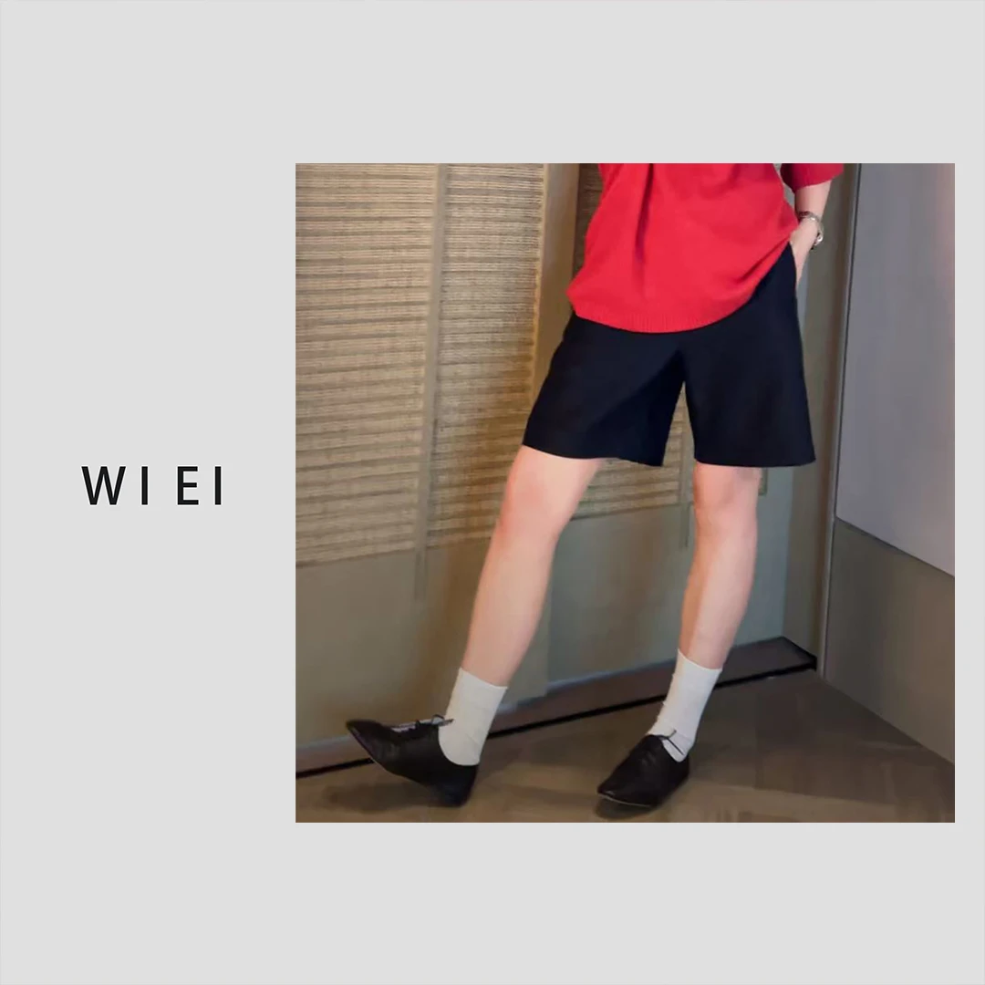 《WI EI》肯豆裤*博主挚爱_羊毛桑蚕丝 时髦呼吸感显瘦短裤5C0326