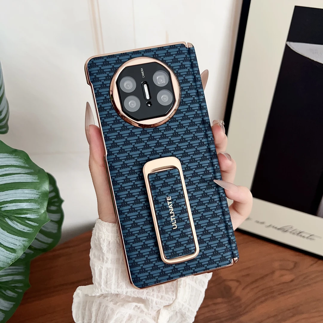 适用华为MateX6旋转支架中轴皮质手机壳高档商务男Matex5/x3防摔