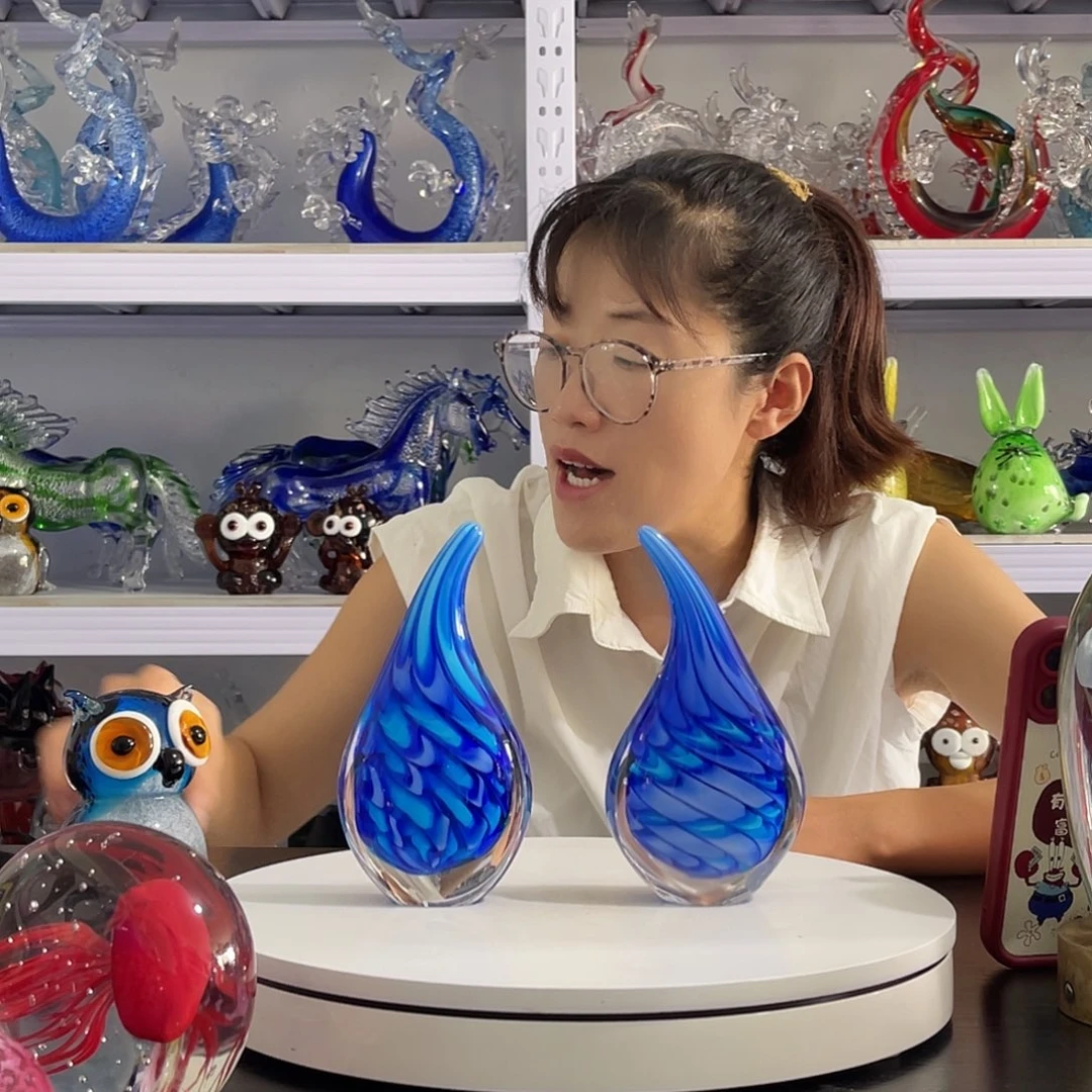 琉璃蓝色水滴…………………………微瑕一对