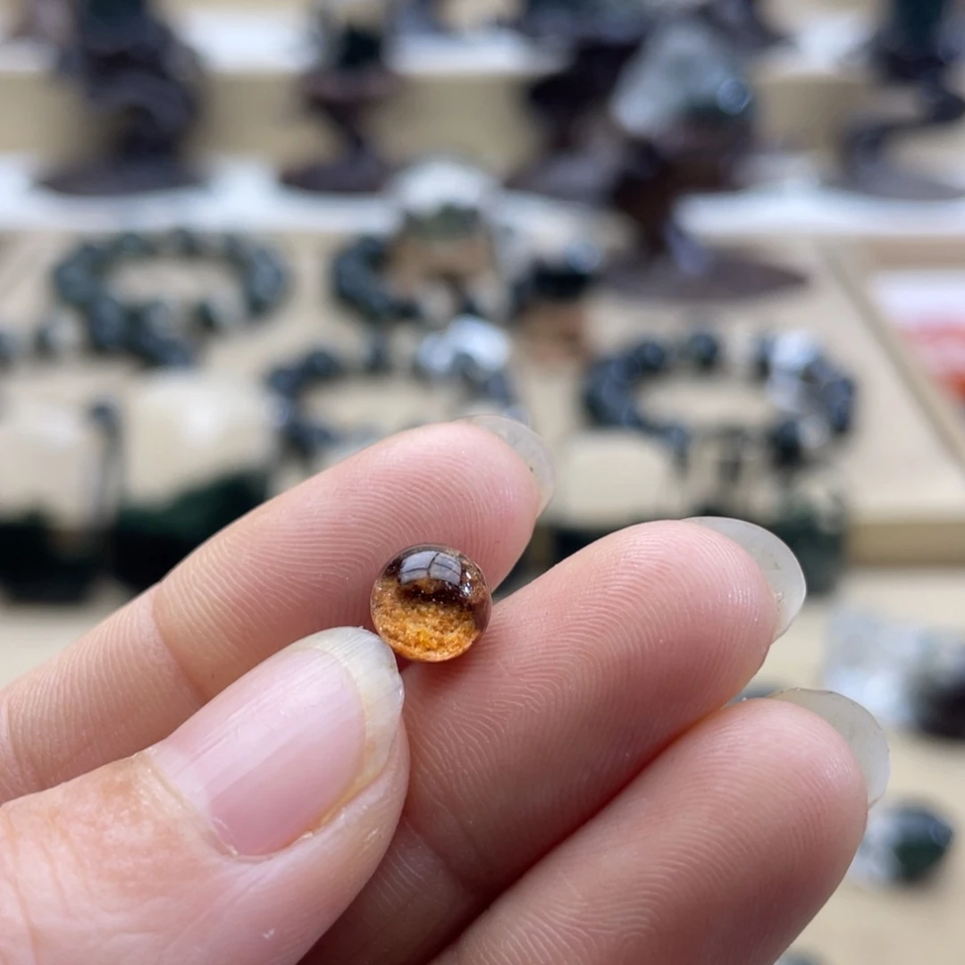 水晶戒指银S925镶嵌～****～黄幽灵戒指定制不退换