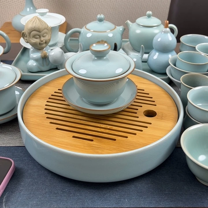 天青盖碗一级全品老师款