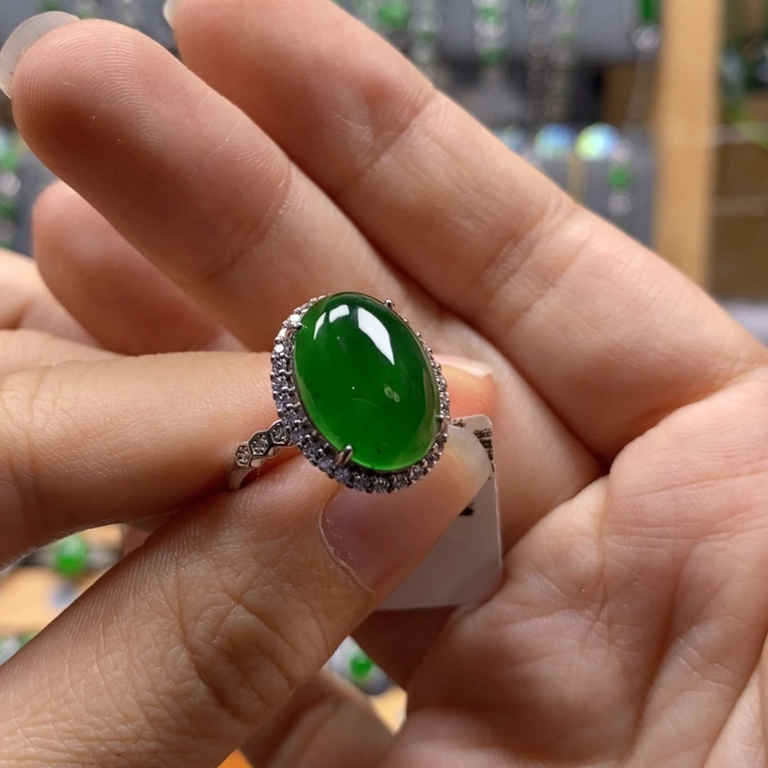 颈饰银S925镶嵌翡翠18号