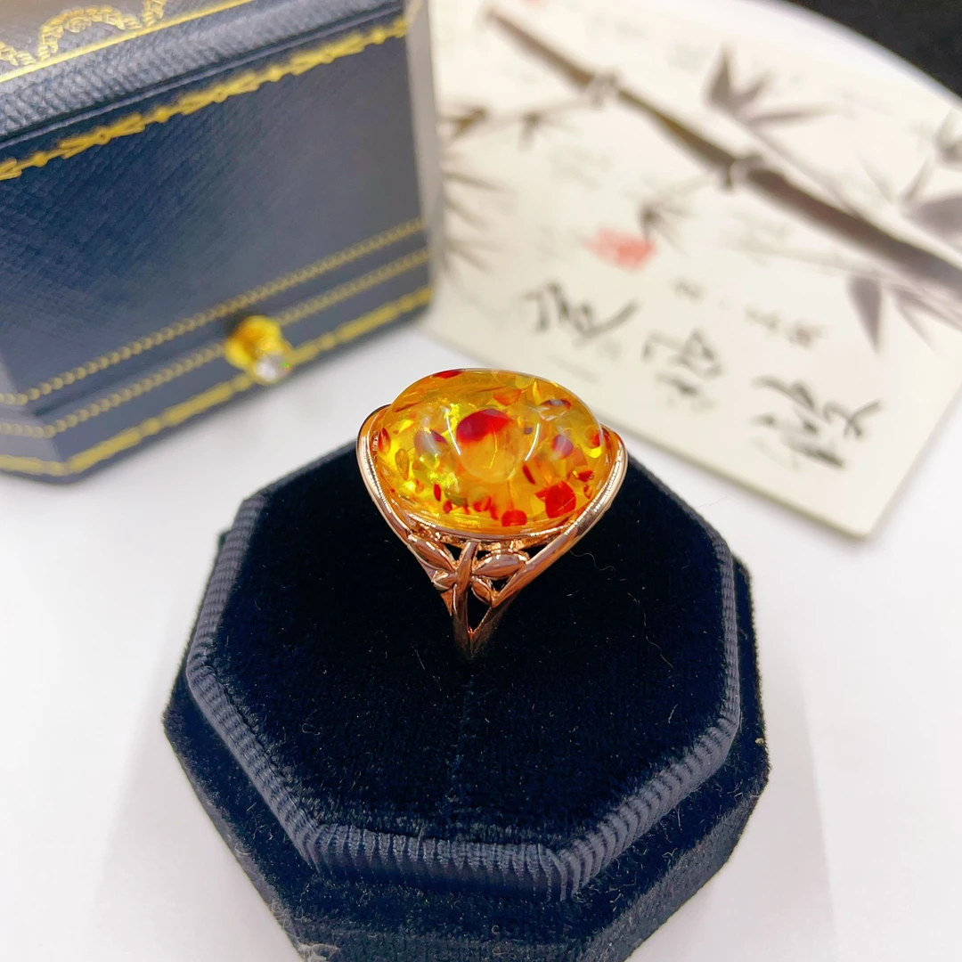 戒指 3935 橙色开口戒指多样性发货