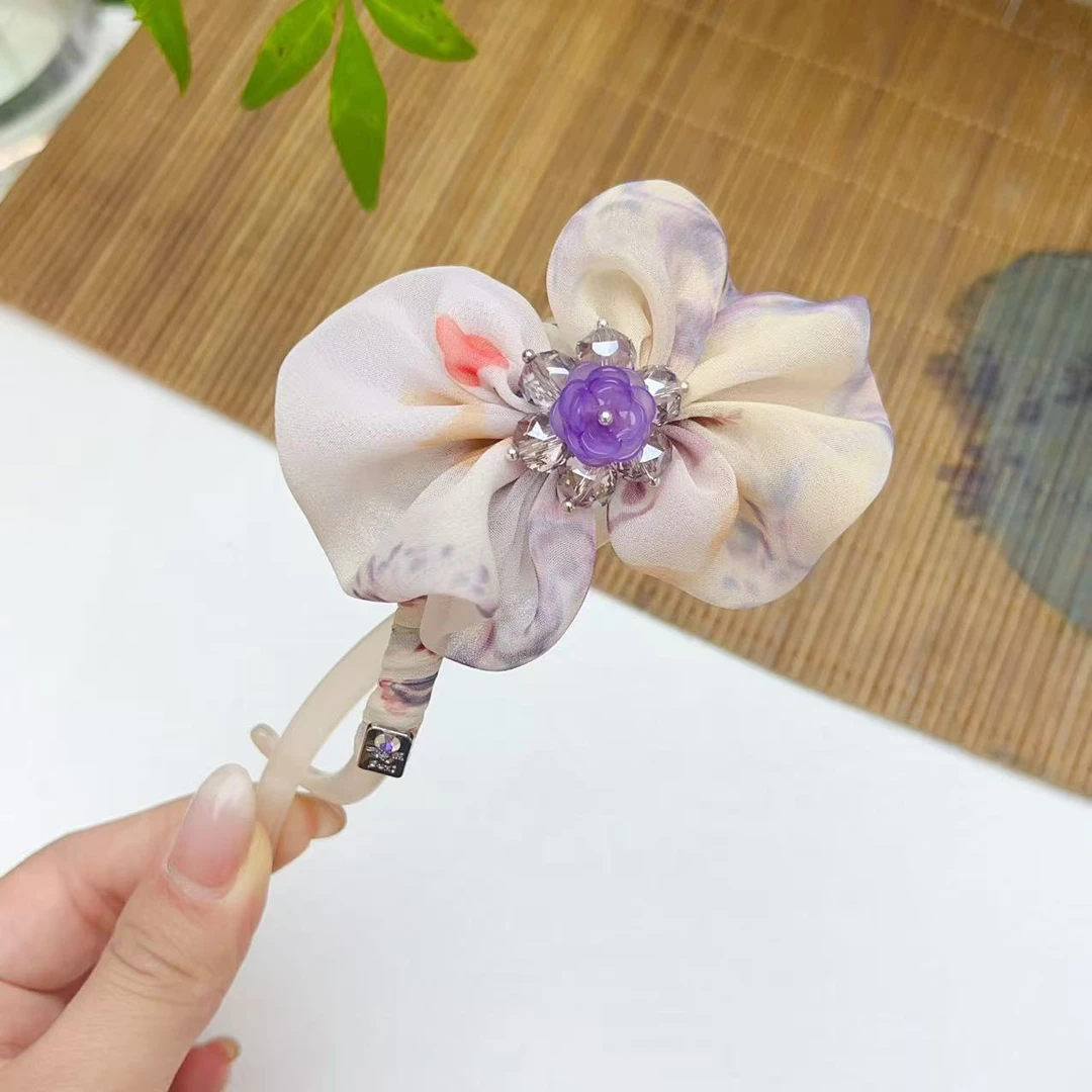 FUXI/福熙【香芋/相遇】精品水晶系列原创设计紫色百搭扭扭夹922