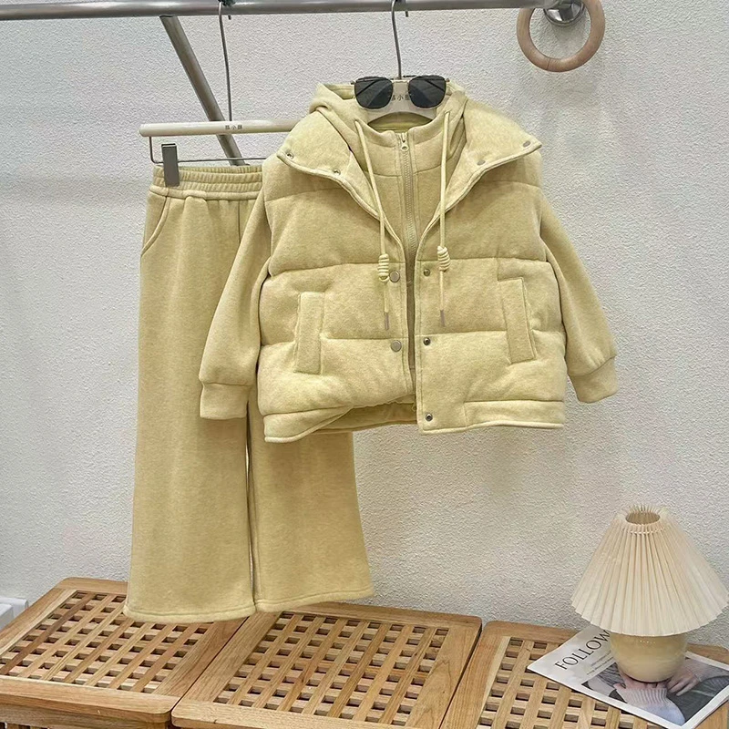 女童阔腿裤套装秋冬季新款洋气中大儿童亲子装裤子2025新款加绒裤