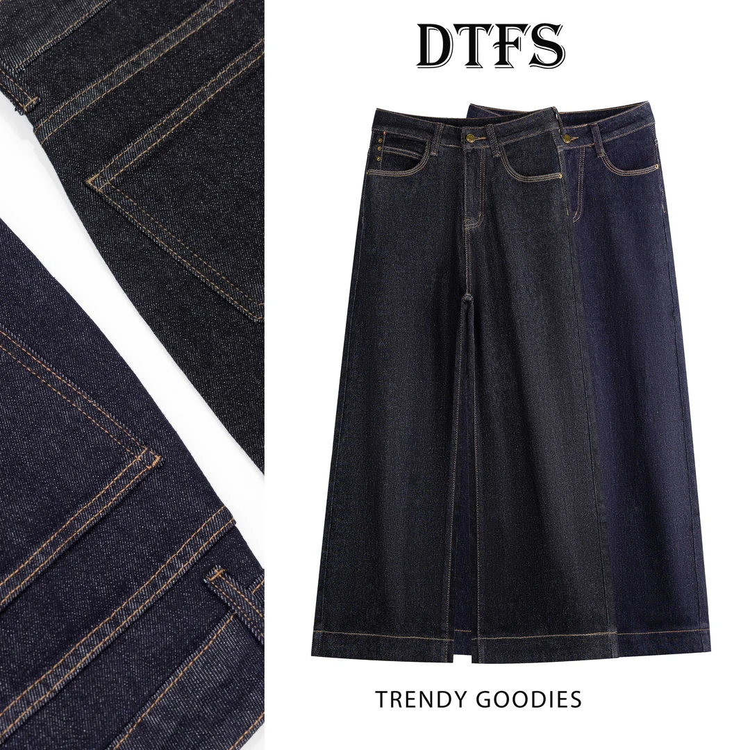 2025早秋水洗阔腿裤高腰休闲百搭显瘦牛仔裤（裤长96-99）5562/5557