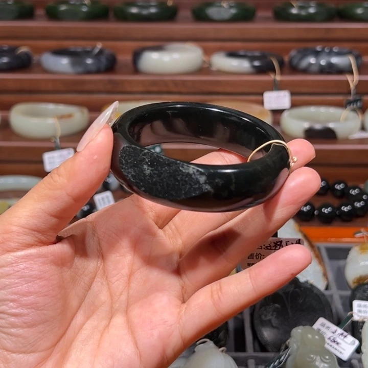 和田玉（青玉）未镶嵌挂件黑青宽版