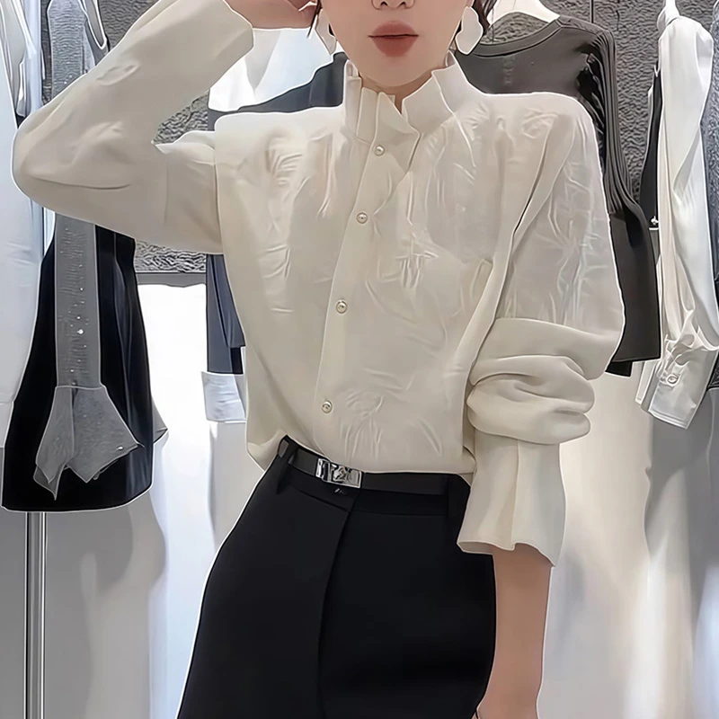 M883时尚设计感小众设计感秋冬新款衬衣百搭显瘦小众衬衫