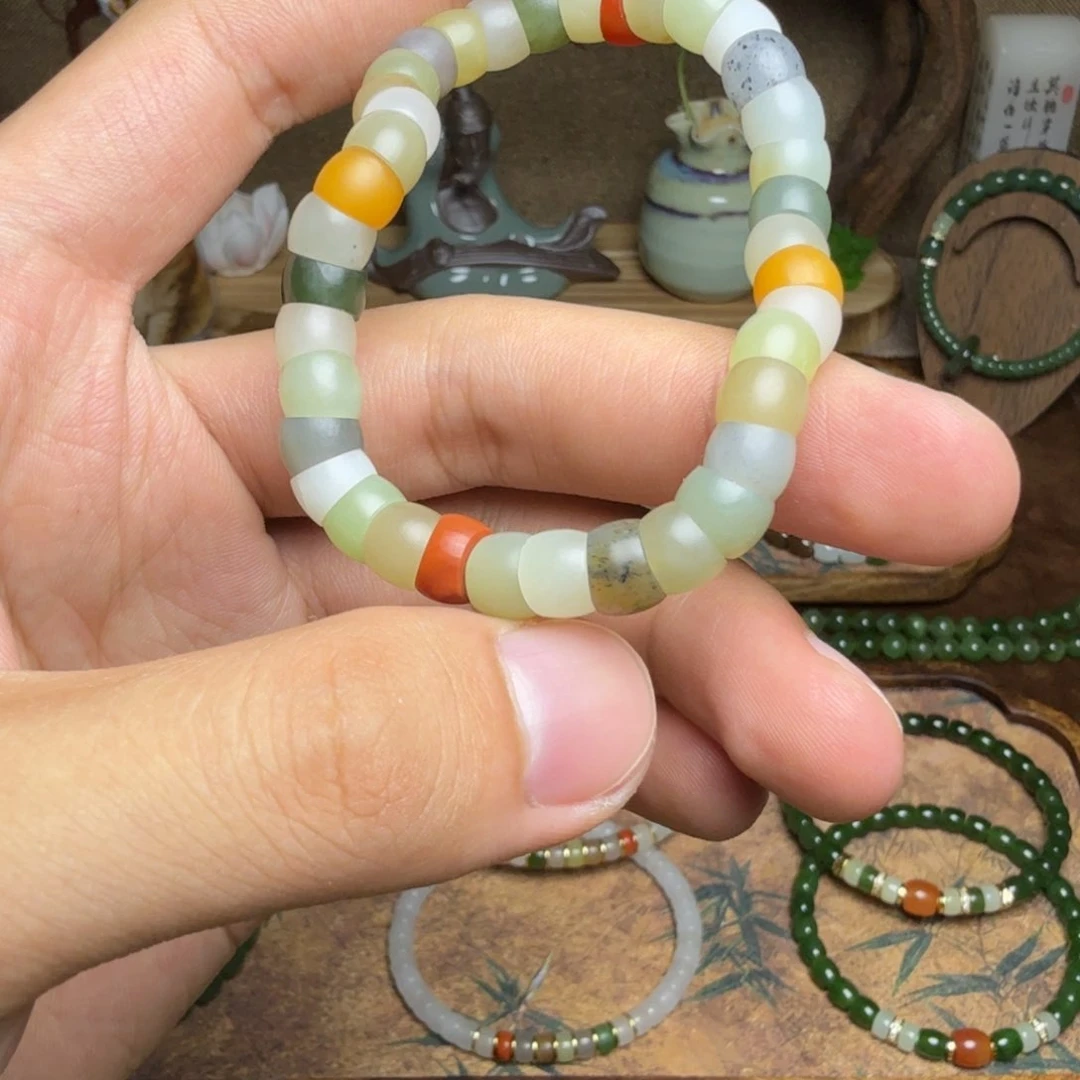 手链未镶嵌和田玉（糖玉）