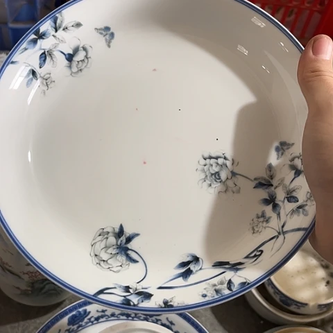 瓷其他9寸窝盘一个微瑕