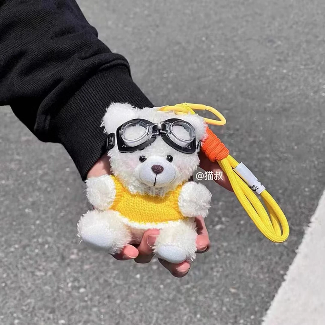 小熊小天使搪胶毛绒公仔车载挂件玩具