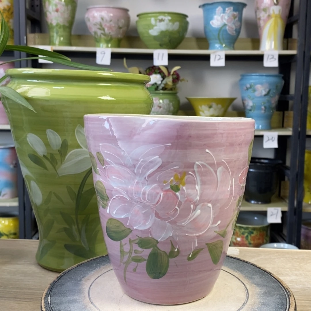 景德镇手工手绘陶瓷花盆