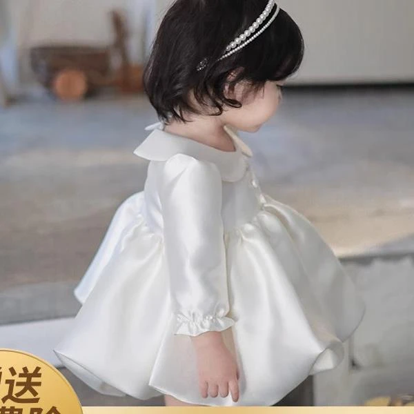 巴拉巴拉童装适用女宝宝周岁公主裙新款生日抓周礼服花童婚纱连衣