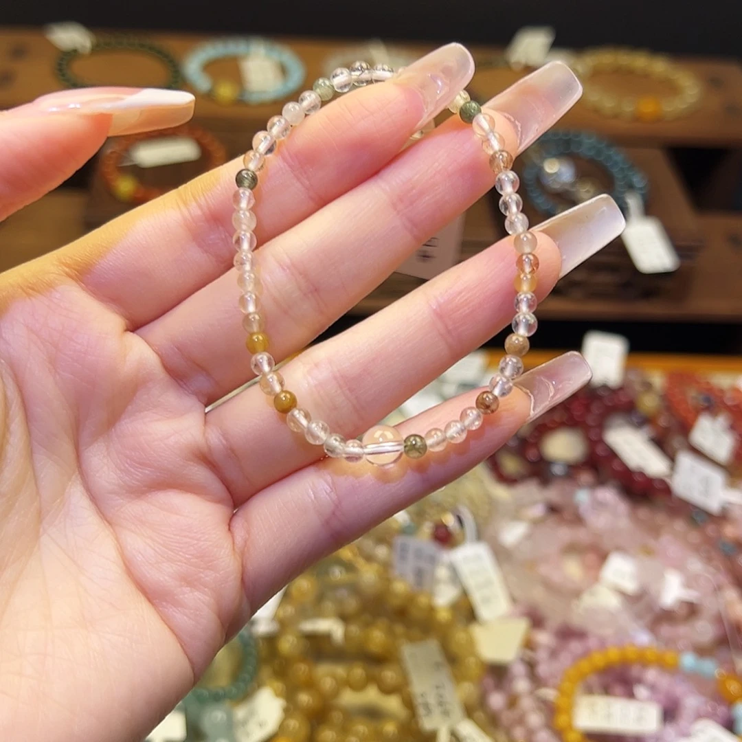 烟晶手链银S925镶嵌兔6438