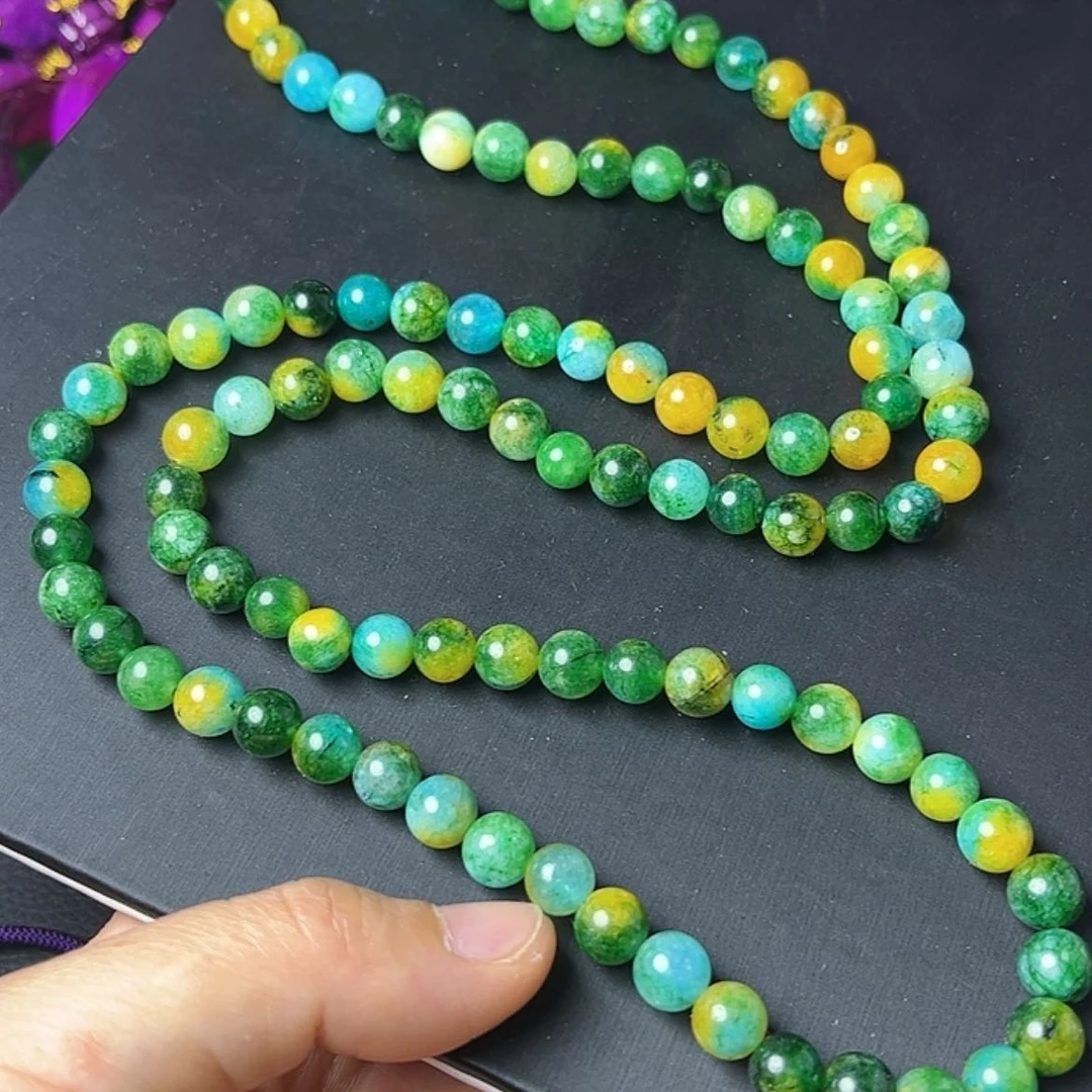 【闪购商品】琉璃DIY南非料舒具石多色丝绒玉华108毛衣链卡8