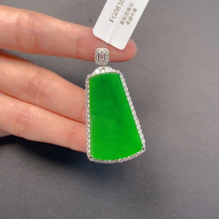 翡翠银S925镶嵌吊坠(不含链)