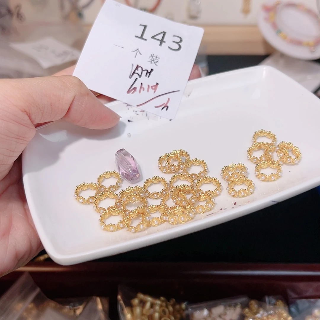 水晶珠宝半成品银S925镀金镶嵌143