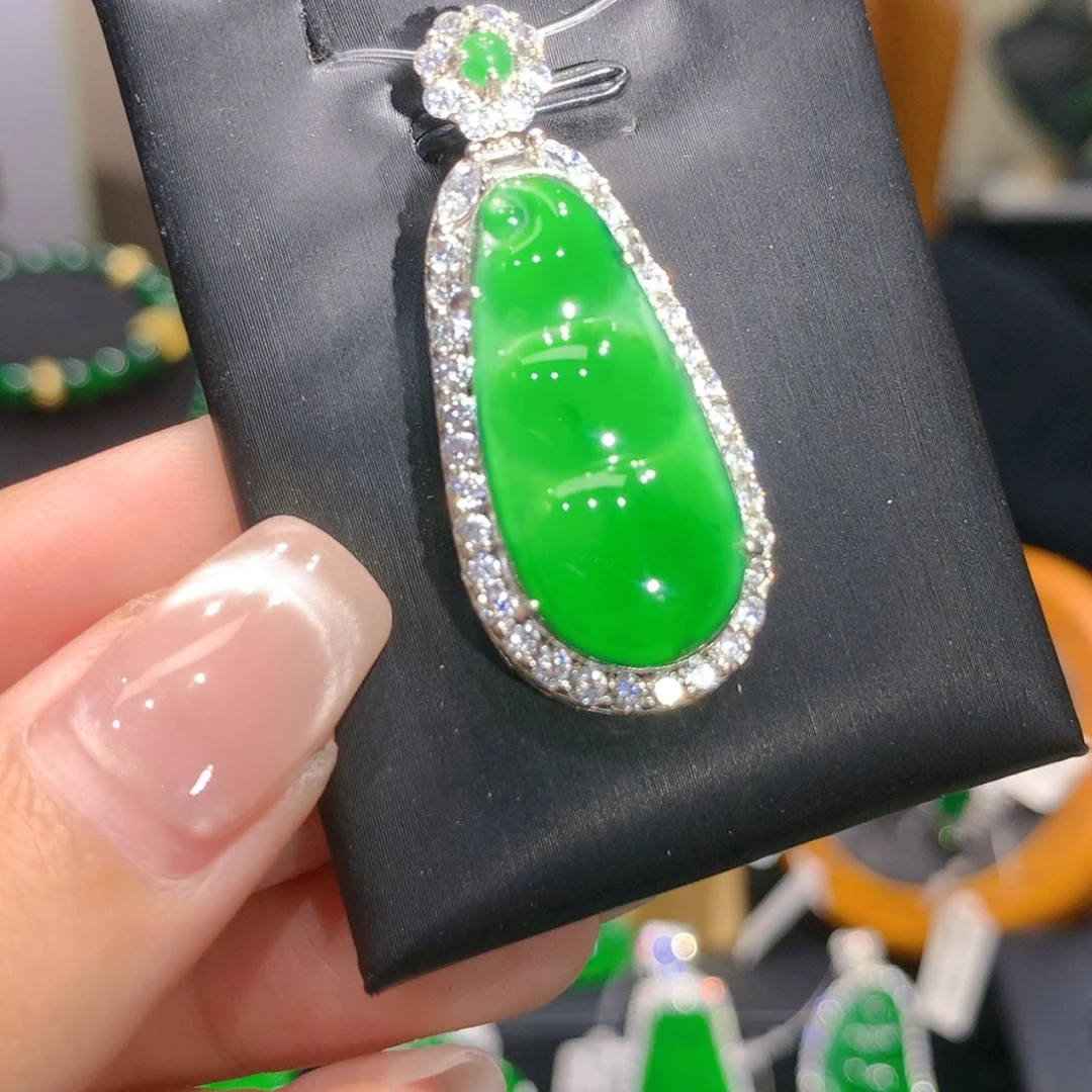 【闪购商品】颈饰银S925镶嵌翡翠5柒姐