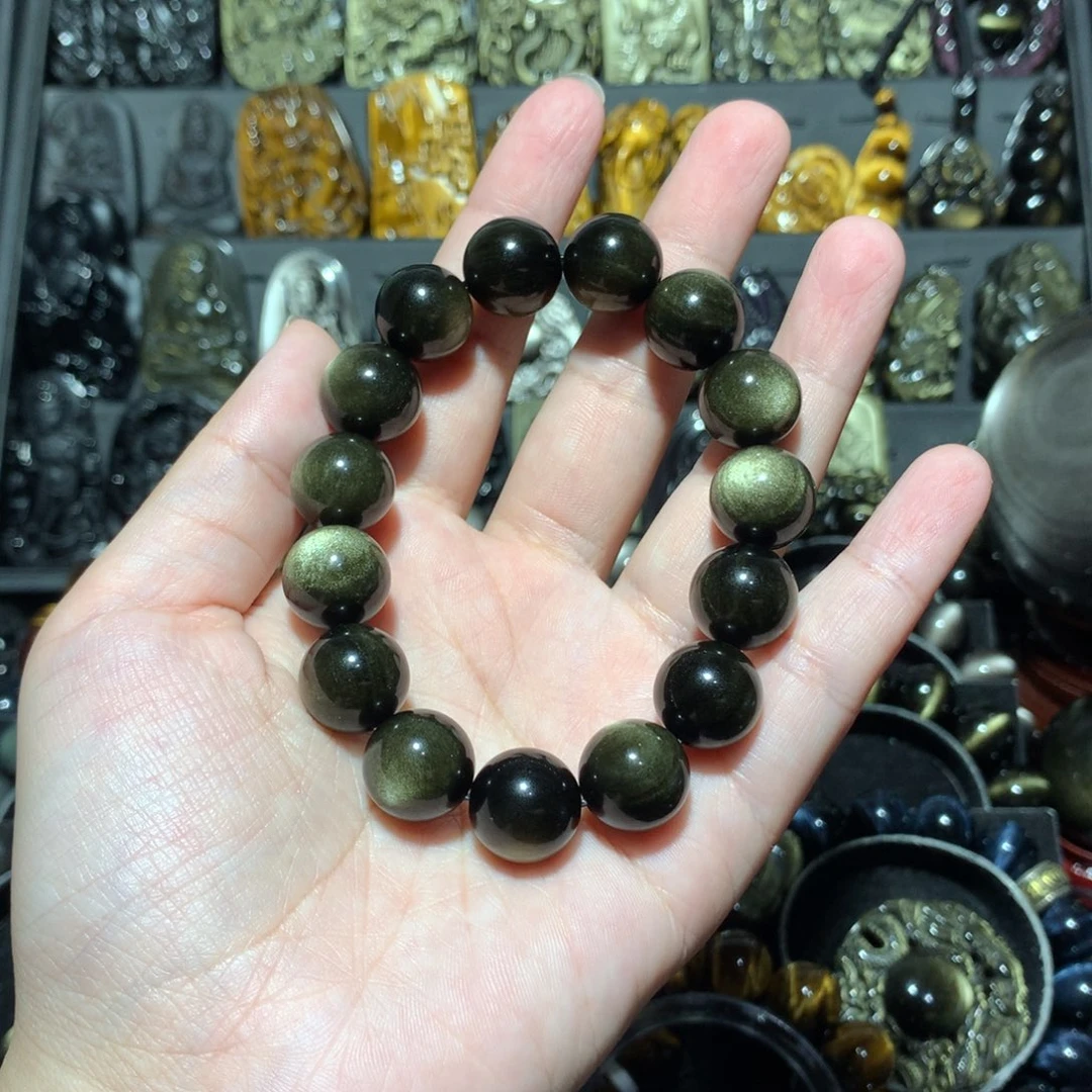 未镶嵌黑曜岩手串齐****赁定制