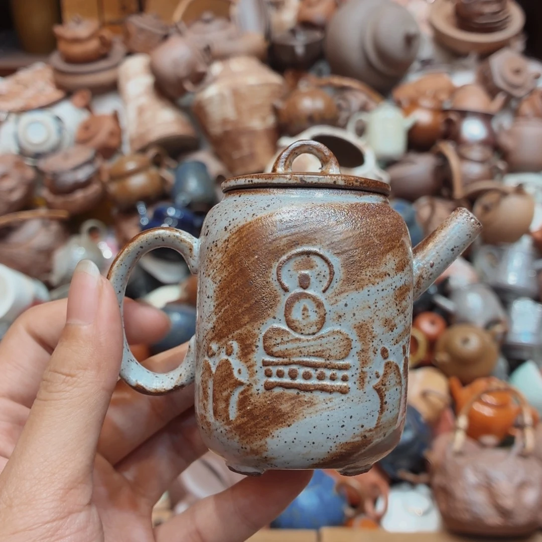 柴烧老岩泥高温茶器皿