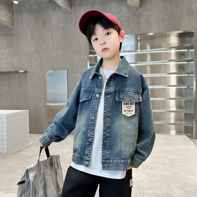 男童牛仔外套中大童春秋帅气2025新款中大童儿童帅气宝宝男孩上衣