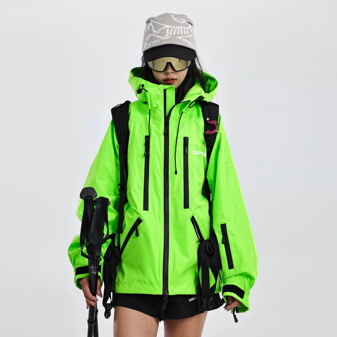 ZACHARIAH【苹果绿】户外登山冲锋衣防风防水透湿抗寒保暖专业外套