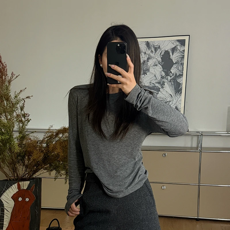 【张满意】羊毛宽松打底衫上衣女长袖  25A03