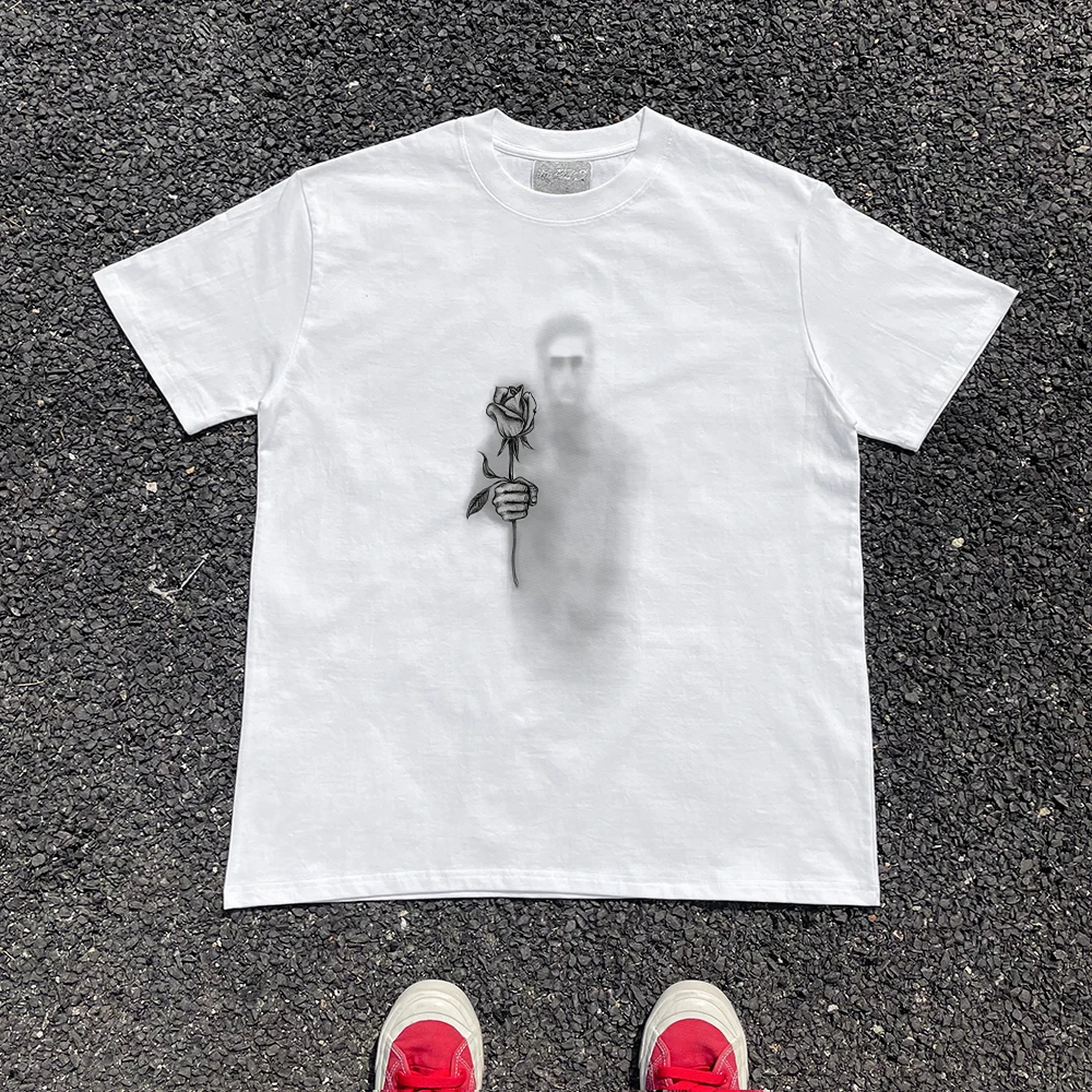 100%纯棉320克重磅夏季印花短袖青少年男士T恤男装百搭简约日常