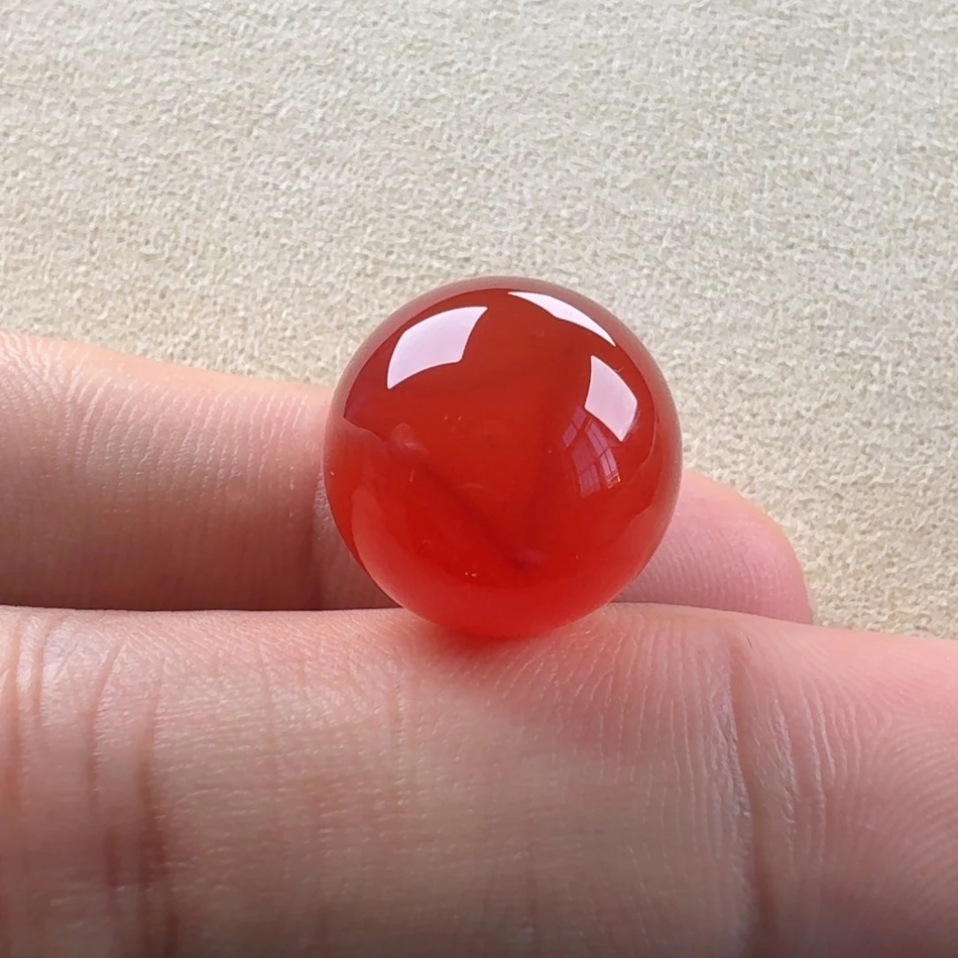 南红玛瑙未镶嵌冰红圆珠15.5