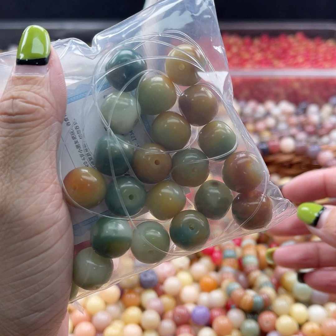 白玉菩提吊坠A/13mm/20颗锅底