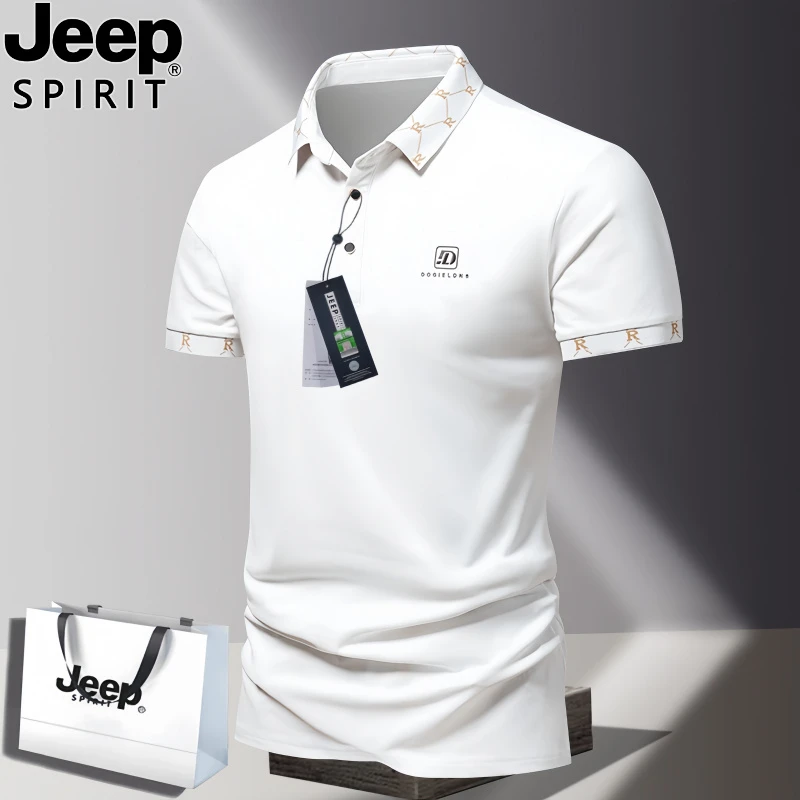 Jeep吉普夏季男短袖t恤翻领polo衫潮流薄款韩版半袖运动百搭上衣