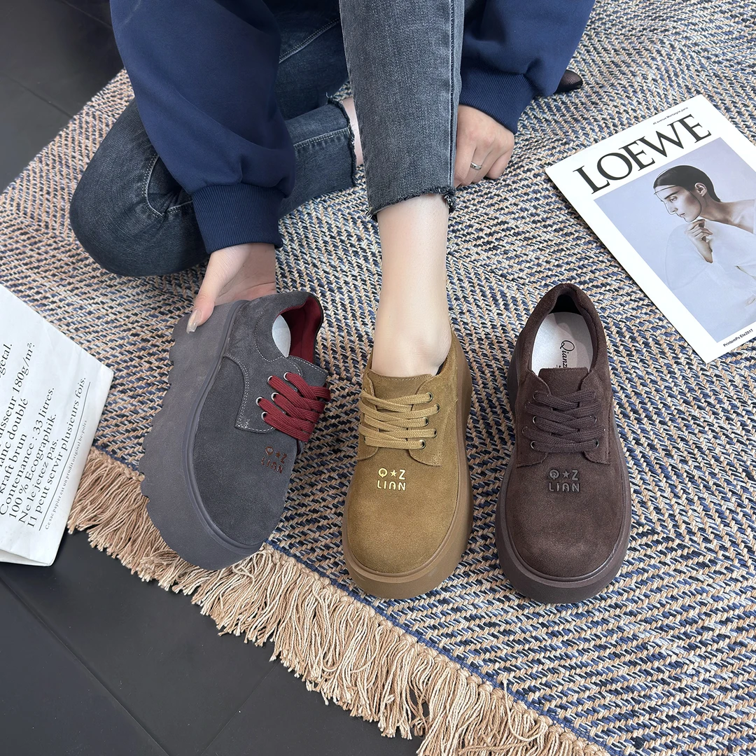 千之恋现货增高7CM2025早秋休闲时尚百搭高级感厚底气质女鞋5069