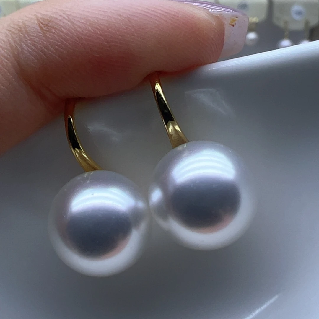 银S925镶嵌淡水珍珠耳饰